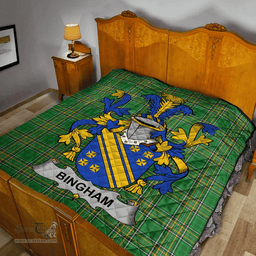 Scottish Bingham Irish Coat of Arms Family Crest Quilt Irish National Tartan Irish County Quilts