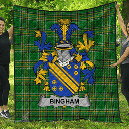 Scottish Bingham Irish Coat of Arms Family Crest Quilt Irish National Tartan Irish County Quilts