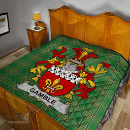 Scottish Gamble Irish Coat of Arms Family Crest Quilt Irish National Tartan Irish County Quilts