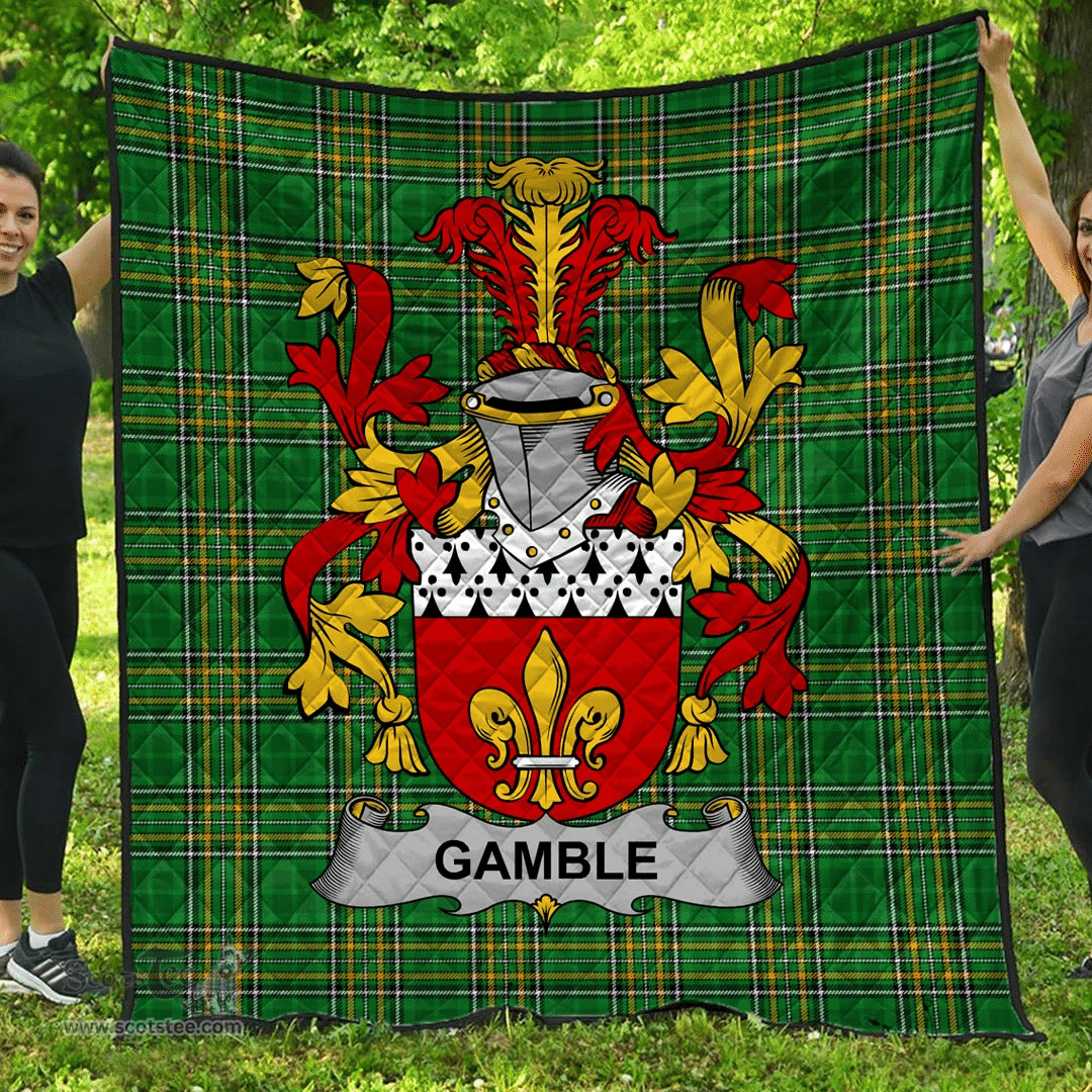 Scottish Gamble Irish Coat of Arms Family Crest Quilt Irish National Tartan Irish County Quilts