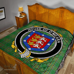 Scottish House Of O'Meara Irish Coat of Arms Family Crest Quilt Irish National Tartan Irish County Quilts