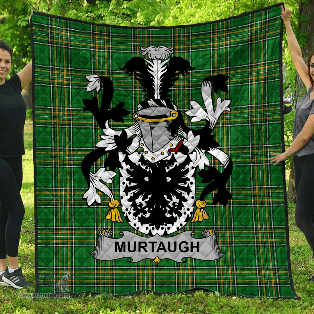 Scottish Murtaugh Irish Coat of Arms Family Crest Quilt Irish National Tartan Irish County Quilts