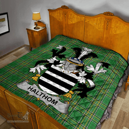 Scottish Halthom Irish Coat of Arms Family Crest Quilt Irish National Tartan Irish County Quilts