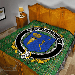 Scottish House Of O'Molony Irish Coat of Arms Family Crest Quilt Irish National Tartan Irish County Quilts