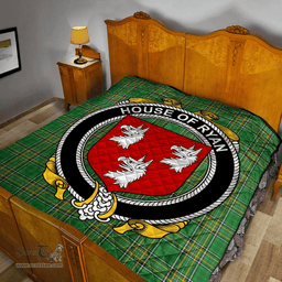 Scottish House Of Ryan (O?Mulrian) Irish Coat of Arms Family Crest Quilt Irish National Tartan Irish County Quilts