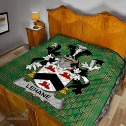 Scottish Lehane Or O'Lehane Irish Coat of Arms Family Crest Quilt Irish National Tartan Irish County Quilts