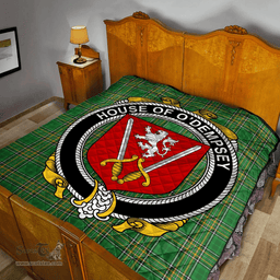 Scottish House Of O'Dempsey Irish Coat of Arms Family Crest Quilt Irish National Tartan Irish County Quilts