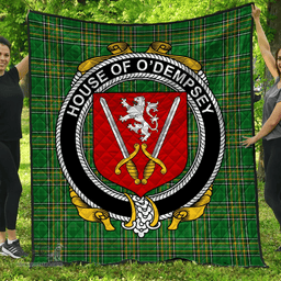 Scottish House Of O'Dempsey Irish Coat of Arms Family Crest Quilt Irish National Tartan Irish County Quilts