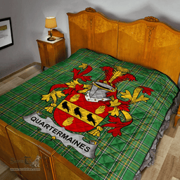 Scottish Quartermaines Irish Coat of Arms Family Crest Quilt Irish National Tartan Irish County Quilts