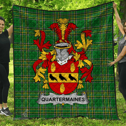 Scottish Quartermaines Irish Coat of Arms Family Crest Quilt Irish National Tartan Irish County Quilts
