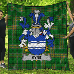 Scottish Kyne Or O'Kyne Irish Coat of Arms Family Crest Quilt Irish National Tartan Irish County Quilts