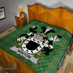 Scottish Winton Irish Coat of Arms Family Crest Quilt Irish National Tartan Irish County Quilts