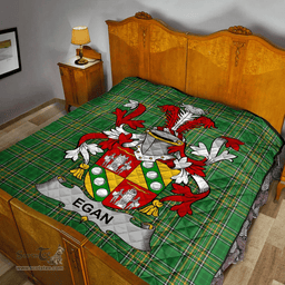 Scottish Egan Or Mcegan Irish Coat of Arms Family Crest Quilt Irish National Tartan Irish County Quilts