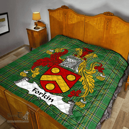Scottish Forkin Irish Coat of Arms Family Crest Quilt Irish National Tartan Irish County Quilts