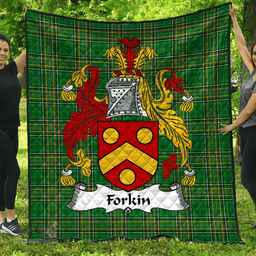 Scottish Forkin Irish Coat of Arms Family Crest Quilt Irish National Tartan Irish County Quilts