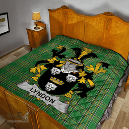 Scottish Lyndon Or Gindon Irish Coat of Arms Family Crest Quilt Irish National Tartan Irish County Quilts
