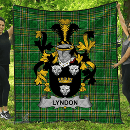 Scottish Lyndon Or Gindon Irish Coat of Arms Family Crest Quilt Irish National Tartan Irish County Quilts