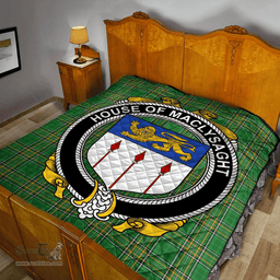 Scottish House Of Maclysaght Irish Coat of Arms Family Crest Quilt Irish National Tartan Irish County Quilts