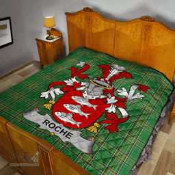 Scottish Roche Irish Coat of Arms Family Crest Quilt Irish National Tartan Irish County Quilts