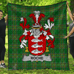 Scottish Roche Irish Coat of Arms Family Crest Quilt Irish National Tartan Irish County Quilts