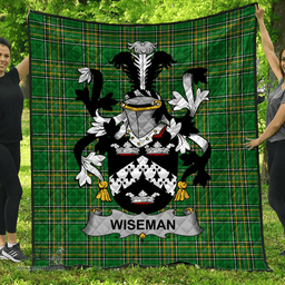 Scottish Wiseman Irish Coat of Arms Family Crest Quilt Irish National Tartan Irish County Quilts