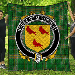Scottish House Of O'Gormley Irish Coat of Arms Family Crest Quilt Irish National Tartan Irish County Quilts
