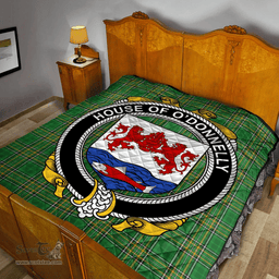 Scottish House Of O'Donnelly Irish Coat of Arms Family Crest Quilt Irish National Tartan Irish County Quilts