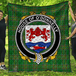 Scottish House Of O'Donnelly Irish Coat of Arms Family Crest Quilt Irish National Tartan Irish County Quilts