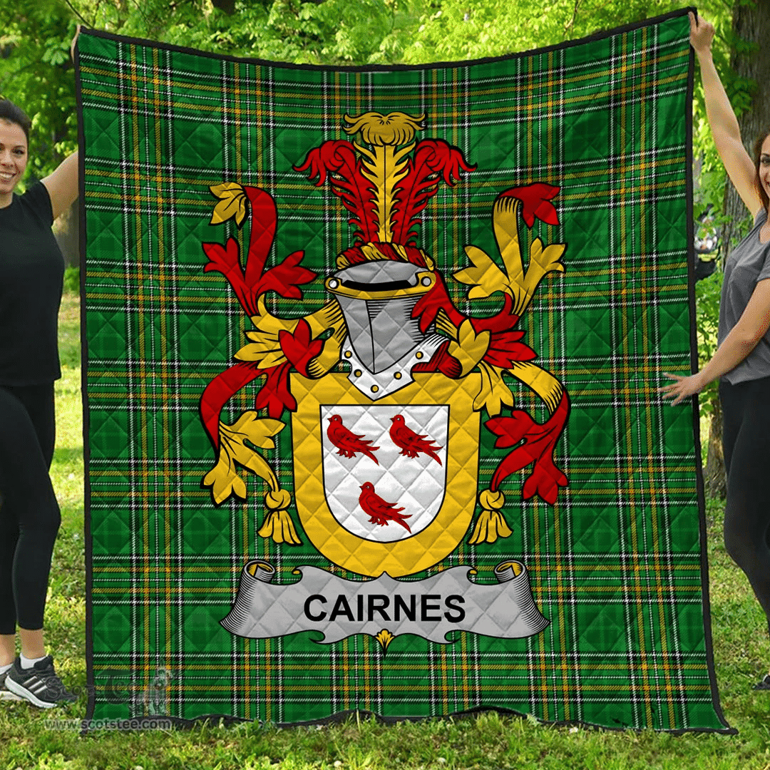 Scottish Cairnes Irish Coat of Arms Family Crest Quilt Irish National Tartan Irish County Quilts