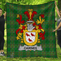 Scottish Cairnes Irish Coat of Arms Family Crest Quilt Irish National Tartan Irish County Quilts