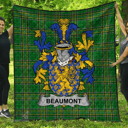Scottish Beaumont Irish Coat of Arms Family Crest Quilt Irish National Tartan Irish County Quilts