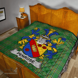 Scottish Penrose Irish Coat of Arms Family Crest Quilt Irish National Tartan Irish County Quilts