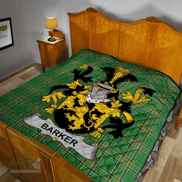 Scottish Barker Irish Coat of Arms Family Crest Quilt Irish National Tartan Irish County Quilts