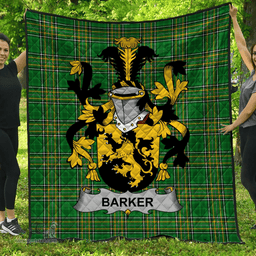 Scottish Barker Irish Coat of Arms Family Crest Quilt Irish National Tartan Irish County Quilts