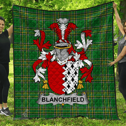 Scottish Blanchfield Irish Coat of Arms Family Crest Quilt Irish National Tartan Irish County Quilts