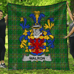 Scottish Walron Irish Coat of Arms Family Crest Quilt Irish National Tartan Irish County Quilts