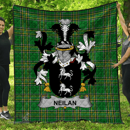 Scottish Neilan Or O'Neylan Irish Coat of Arms Family Crest Quilt Irish National Tartan Irish County Quilts