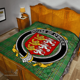 Scottish House Of O'Brien Irish Coat of Arms Family Crest Quilt Irish National Tartan Irish County Quilts