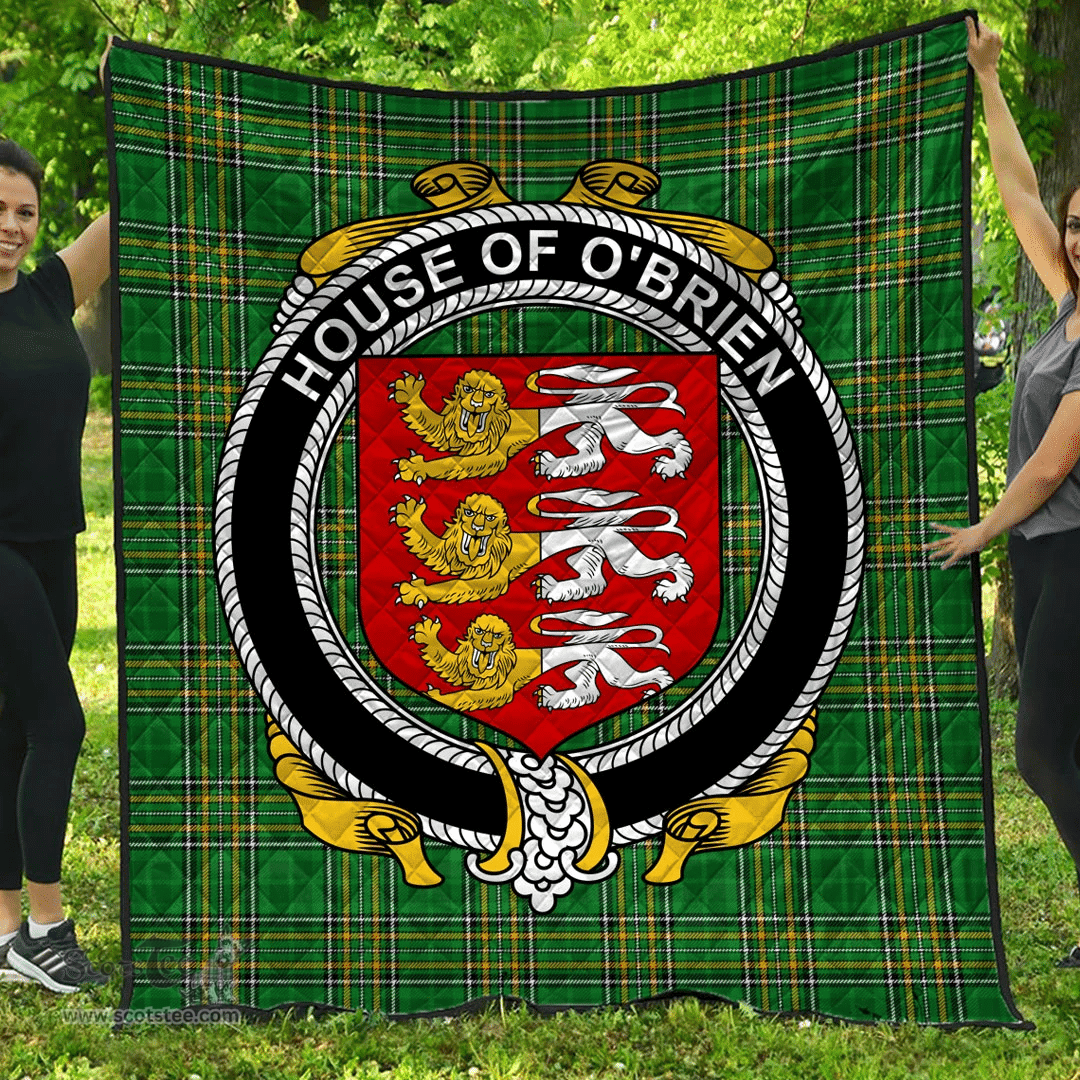 Scottish House Of O'Brien Irish Coat of Arms Family Crest Quilt Irish National Tartan Irish County Quilts