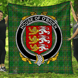 Scottish House Of O'Brien Irish Coat of Arms Family Crest Quilt Irish National Tartan Irish County Quilts