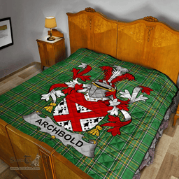 Scottish Archbold Irish Coat of Arms Family Crest Quilt Irish National Tartan Irish County Quilts