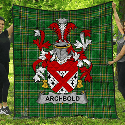 Scottish Archbold Irish Coat of Arms Family Crest Quilt Irish National Tartan Irish County Quilts