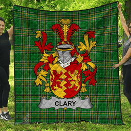 Scottish Clary Or O'Clary. Irish Coat of Arms Family Crest Quilt Irish National Tartan Irish County Quilts