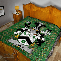 Scottish Gold Irish Coat of Arms Family Crest Quilt Irish National Tartan Irish County Quilts