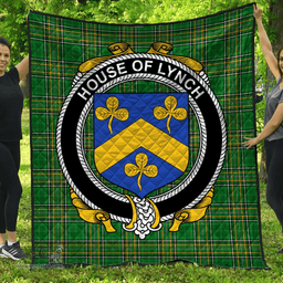 Scottish House Of Lynch Irish Coat of Arms Family Crest Quilt Irish National Tartan Irish County Quilts