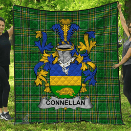 Scottish Connellan Or O'Connellan Irish Coat of Arms Family Crest Quilt Irish National Tartan Irish County Quilts