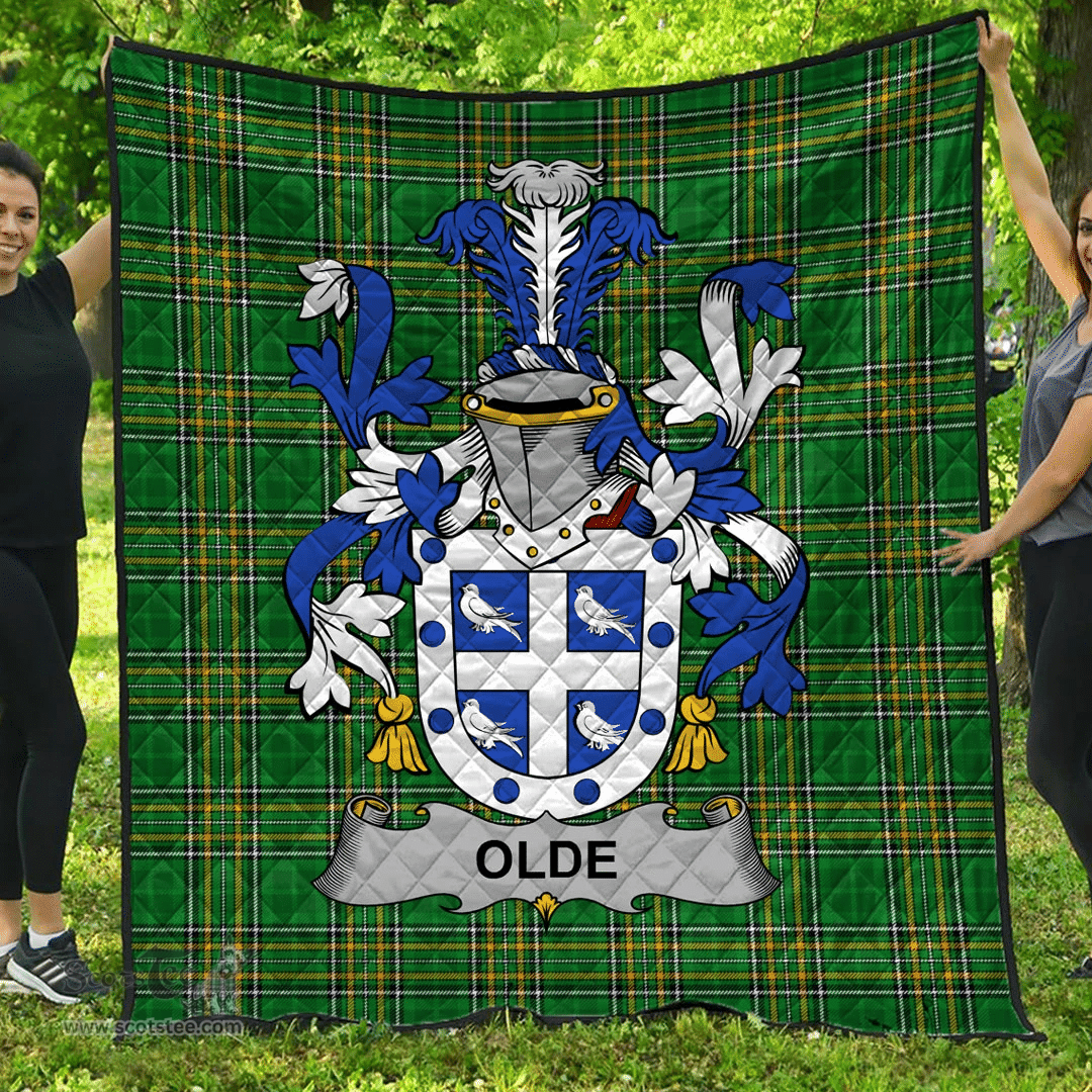 Scottish Olde Irish Coat of Arms Family Crest Quilt Irish National Tartan Irish County Quilts