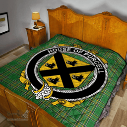 Scottish House Of Purcell Irish Coat of Arms Family Crest Quilt Irish National Tartan Irish County Quilts