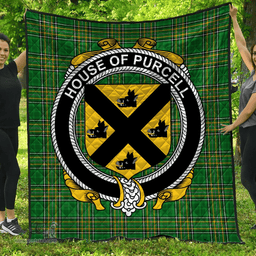 Scottish House Of Purcell Irish Coat of Arms Family Crest Quilt Irish National Tartan Irish County Quilts