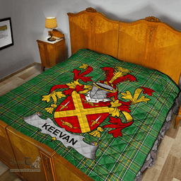 Scottish Keevan Or O'Kevane Irish Coat of Arms Family Crest Quilt Irish National Tartan Irish County Quilts